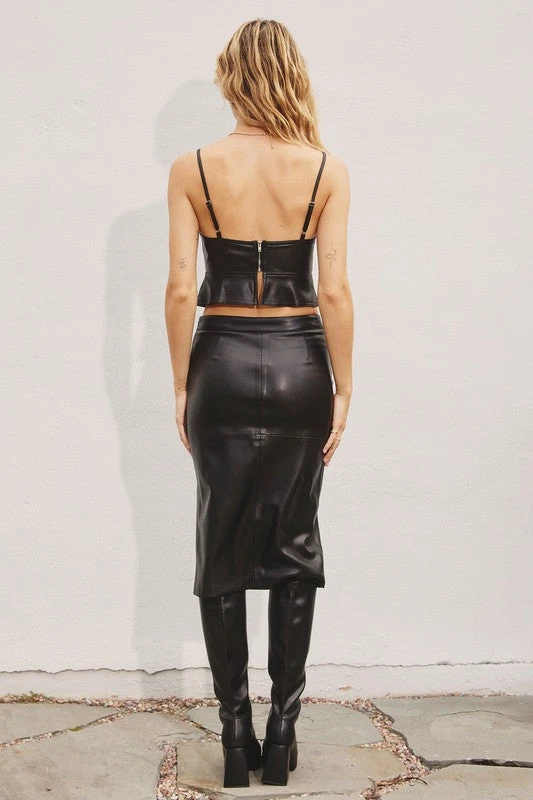 Leather Crop Top & Skinny Skirt. 4 Leather Crop Top & Skinny Skirt. - Image 4