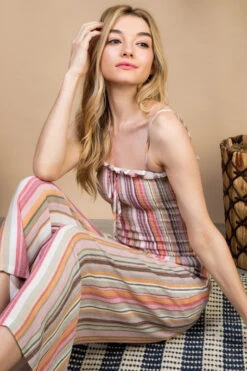 Striped Spagetti Strap Romper