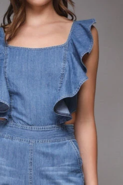 Ruffled Denim Tie Back Jumpsuit -Hippie Vibe Tribe Shop 0 2d956fbf 5bd1 4d8c a3b8 cebddb70336c 1