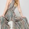 Multi-Striped Halter Jumpsuit