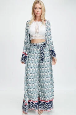 Kimono-Pants Print Set