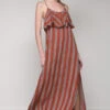 Striped Maxi Dress In Terra Cotta