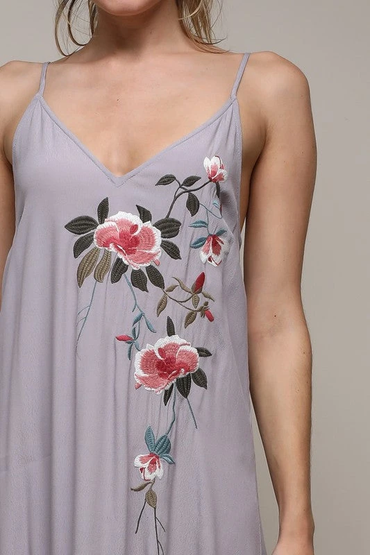 Lavender, Fringe & Embroidered Maxi Dress 4 Lavender, Fringe & Embroidered Maxi Dress - Image 4