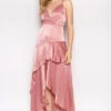 Champagne Satin Layered Dress