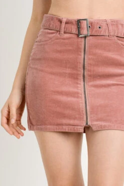 Corduroy Belted Mini-Skirt