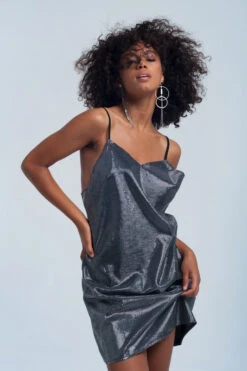 Silver Shiny Fishnet Dress
