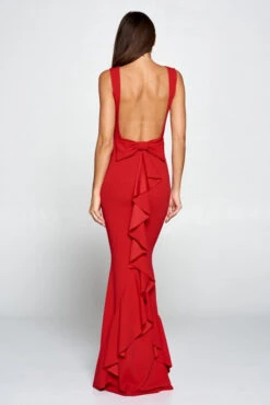 The Perfect Red Bow Ruffle Dress