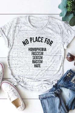 "No Place For Racism" Inspirational T-Shirt -Hippie Vibe Tribe Shop 10137003 a7272810 518c 4bfa 9acb f4ac44e131e0