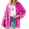 Magenta Shaggy Cardigan