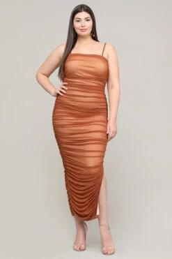 Copper Mesh Layer Maxi - Curvy Divas