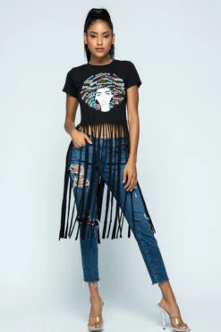 'Women World Of Fashion" Fringe Top