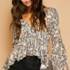 Leopard Frill Knit Top