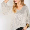 Silver Festive Sequin Top