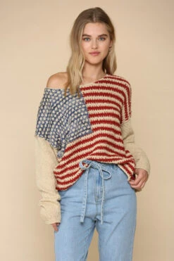 American Flag Knitted Pullover