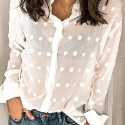 Dotted Front Colar Shirt