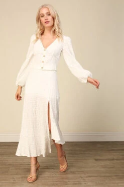 Vintage Blouse W/ Matching Slit Skirt