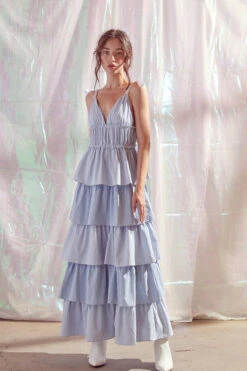 Striped Tiered Maxi Dress