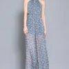 Halter Floral Blue Jumpsuit