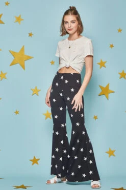 Hippie Girl Starry Bell Bottoms