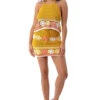 Mustard Yellow Crochet Halter & Skirt Set