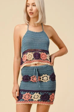 Teal Crochet Halter Skirt Set -Hippie Vibe Tribe Shop 12627830 e2672a2f 9d85 479b b342 a18d80a3702e