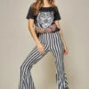 Retro Striped Hippie Flare Pants