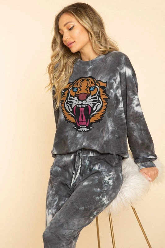 Tiger Print Tie-Dyed Sweatshirt 2 Tiger Print Tie-Dyed Sweatshirt - Image 2