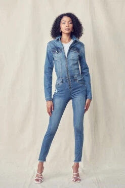 Skinny Denim Jumpsuit
