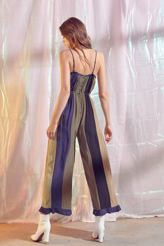 Bohemian Striped Ruffled Jumpsuit 2 Bohemian Striped Ruffled Jumpsuit - Image 2