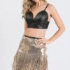 Gold Fringe Sequin Mini Skirt