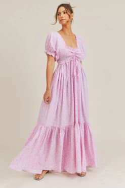 Pink Smocked Maxi Dress