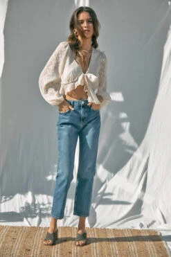 French Front Bow Cropped Blouse -Hippie Vibe Tribe Shop 13578100 02f05c96 0edb 4b3e 936a 8c951f4ed36b