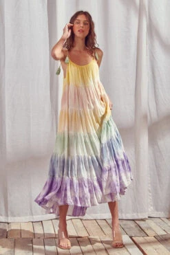 Rainbow Tie-Dye Maxi Dress