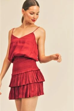 Red Valentine Sweetheart Tiered Skirt