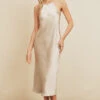 Satin Halter Maxi Dress.