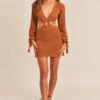 Rust Crocheted Mini Dress