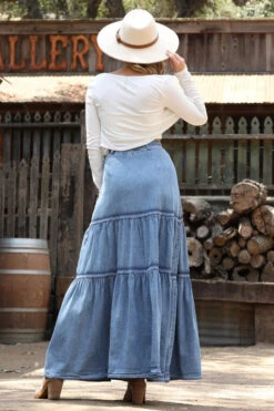 Denim Tiered Skirt -Hippie Vibe Tribe Shop 14549837 33d2a28f 79c8 4414 8362 6eac543c6e1f