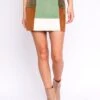 Sage Multi-Sriped Mini-Skirt