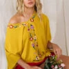 Embroidered Poncho Top