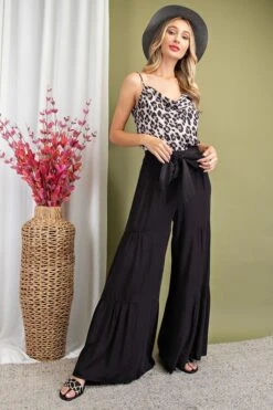 Black Swingy Wide Leg Pant