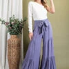 Denim Look Swingy Wide Leg Pant
