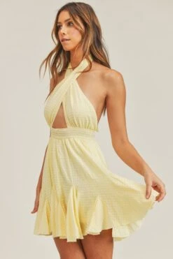 Yellow Plaid Halter Cut-Out Midi Dress -Hippie Vibe Tribe Shop 14690853 6d15ca92 826d 4314 8f6f a1f12791c920