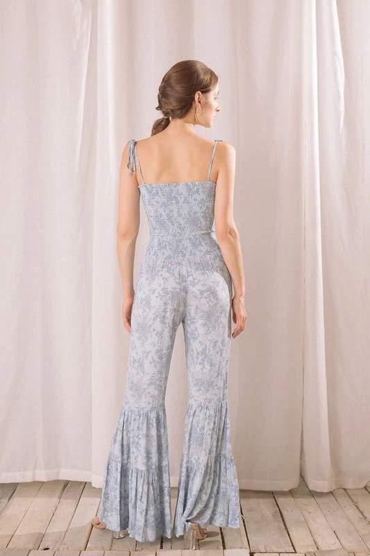 Baby Blue Floral Wide Leg Jumpsuit 6 Baby Blue Floral Wide Leg Jumpsuit - Image 6