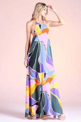 Blue Inspired Halter Maxi Dress 1 Blue Inspired Halter Maxi Dress