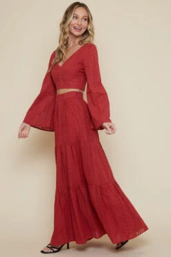 Terracotta Bell Sleeves Top And Skirt Set -Hippie Vibe Tribe Shop 14907107 4f744a96 592a 4635 8c31 b38e811319d8