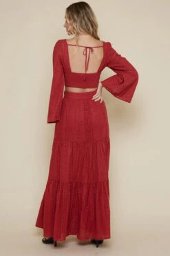 Terracotta Bell Sleeves Top And Skirt Set -Hippie Vibe Tribe Shop 14907107 61980415 4d68 402d a1f8 05a990f7df13