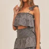 Gingham Plaid Crop Top & Skirt