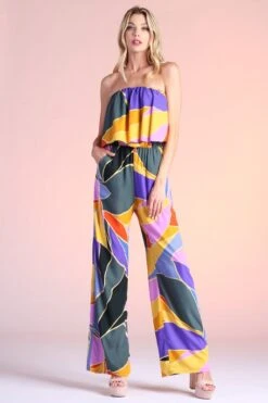 Strapless Art Designed Jumpsuit