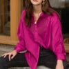 Magenta Embroidered Blouse