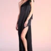 Black Bow Satin Maxi